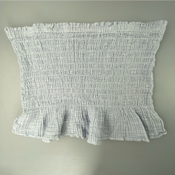 AE light blue stretch cropped tube top with peplum bottom wms sz XL - Picture 13 of 15